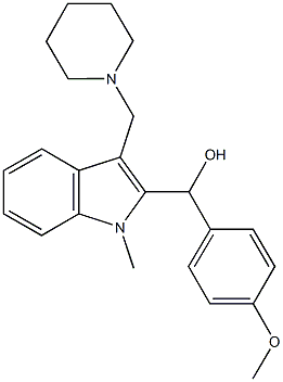 (4-methoxyphenyl)[1-methyl-3-(1-piperidinylmethyl)-1H-indol-2-yl]methanol Struktur
