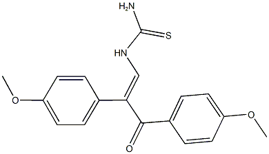 N-[2,3-bis(4-methoxyphenyl)-3-oxo-1-propenyl]thiourea Struktur