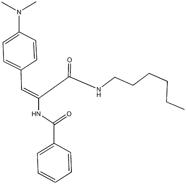 N-{2-[4-(dimethylamino)phenyl]-1-[(hexylamino)carbonyl]vinyl}benzamide 结构式