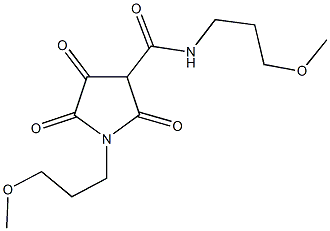 N,1-bis(3-methoxypropyl)-2,4,5-trioxo-3-pyrrolidinecarboxamide Struktur