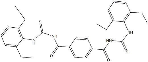 N-[4-({[(2,6-diethylanilino)carbothioyl]amino}carbonyl)benzoyl]-N'-(2,6-diethylphenyl)thiourea 化学構造式
