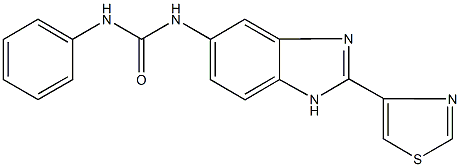 N-phenyl-N'-[2-(1,3-thiazol-4-yl)-1H-benzimidazol-5-yl]urea 结构式