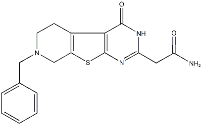 2-(7-benzyl-4-oxo-3,4,5,6,7,8-hexahydropyrido[4',3':4,5]thieno[2,3-d]pyrimidin-2-yl)acetamide 结构式