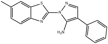 1-(6-methyl-1,3-benzothiazol-2-yl)-4-phenyl-1H-pyrazol-5-amine 化学構造式