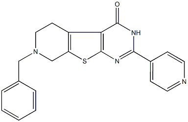 7-benzyl-2-(4-pyridinyl)-5,6,7,8-tetrahydropyrido[4',3':4,5]thieno[2,3-d]pyrimidin-4(3H)-one 结构式
