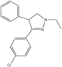 3-(4-chlorophenyl)-1-ethyl-4-phenyl-4,5-dihydro-1H-pyrazole Structure