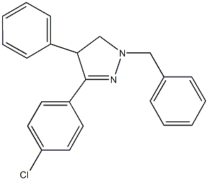 1-benzyl-3-(4-chlorophenyl)-4-phenyl-4,5-dihydro-1H-pyrazole Struktur