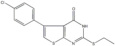 5-(4-chlorophenyl)-2-(ethylsulfanyl)thieno[2,3-d]pyrimidin-4(3H)-one,724745-77-1,结构式