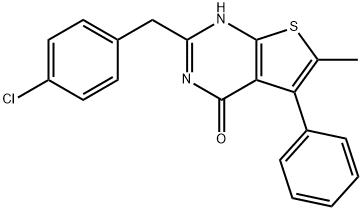 2-(4-chlorobenzyl)-6-methyl-5-phenylthieno[2,3-d]pyrimidin-4(3H)-one Struktur