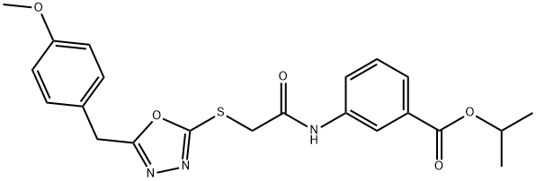 isopropyl 3-[({[5-(4-methoxybenzyl)-1,3,4-oxadiazol-2-yl]sulfanyl}acetyl)amino]benzoate|