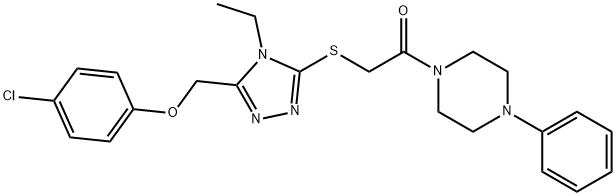 4-chlorophenyl (4-ethyl-5-{[2-oxo-2-(4-phenyl-1-piperazinyl)ethyl]sulfanyl}-4H-1,2,4-triazol-3-yl)methyl ether|