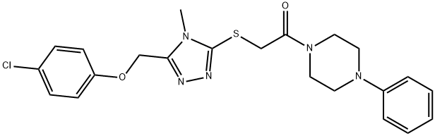 4-chlorophenyl (4-methyl-5-{[2-oxo-2-(4-phenyl-1-piperazinyl)ethyl]sulfanyl}-4H-1,2,4-triazol-3-yl)methyl ether|