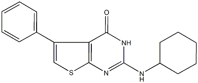 2-(cyclohexylamino)-5-phenylthieno[2,3-d]pyrimidin-4(3H)-one,724746-55-8,结构式
