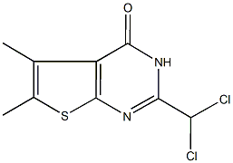 2-(dichloromethyl)-5,6-dimethylthieno[2,3-d]pyrimidin-4(3H)-one Struktur