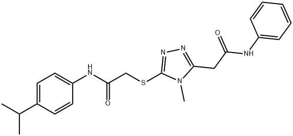 2-{[5-(2-anilino-2-oxoethyl)-4-methyl-4H-1,2,4-triazol-3-yl]sulfanyl}-N-(4-isopropylphenyl)acetamide Structure