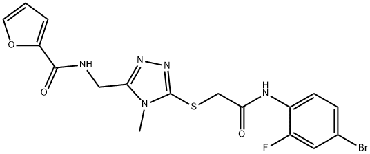N-[(5-{[2-(4-bromo-2-fluoroanilino)-2-oxoethyl]sulfanyl}-4-methyl-4H-1,2,4-triazol-3-yl)methyl]-2-furamide Structure