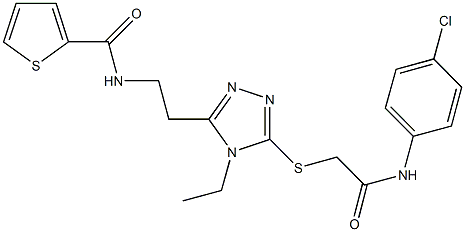 N-[2-(5-{[2-(4-chloroanilino)-2-oxoethyl]sulfanyl}-4-ethyl-4H-1,2,4-triazol-3-yl)ethyl]-2-thiophenecarboxamide Struktur