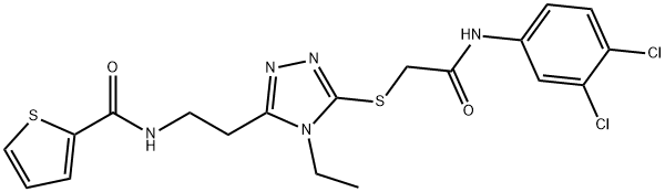 N-[2-(5-{[2-(3,4-dichloroanilino)-2-oxoethyl]sulfanyl}-4-ethyl-4H-1,2,4-triazol-3-yl)ethyl]-2-thiophenecarboxamide Structure