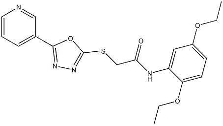 N-(2,5-diethoxyphenyl)-2-{[5-(3-pyridinyl)-1,3,4-oxadiazol-2-yl]sulfanyl}acetamide Structure