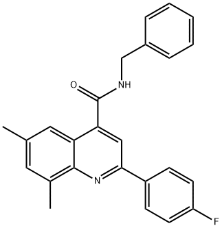 N-benzyl-2-(4-fluorophenyl)-6,8-dimethyl-4-quinolinecarboxamide Struktur