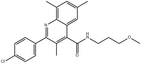 2-(4-chlorophenyl)-N-(3-methoxypropyl)-3,6,8-trimethyl-4-quinolinecarboxamide Structure