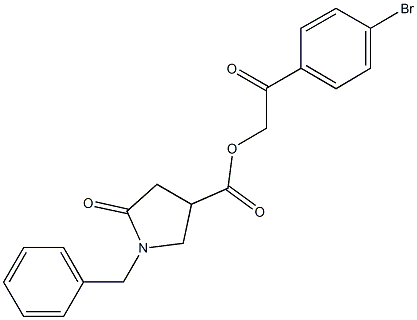 2-(4-bromophenyl)-2-oxoethyl 1-benzyl-5-oxo-3-pyrrolidinecarboxylate,725274-77-1,结构式