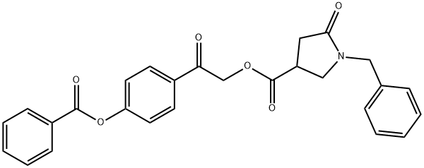 2-[4-(benzoyloxy)phenyl]-2-oxoethyl 1-benzyl-5-oxo-3-pyrrolidinecarboxylate Structure