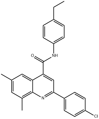 2-(4-chlorophenyl)-N-(4-ethylphenyl)-6,8-dimethyl-4-quinolinecarboxamide 结构式