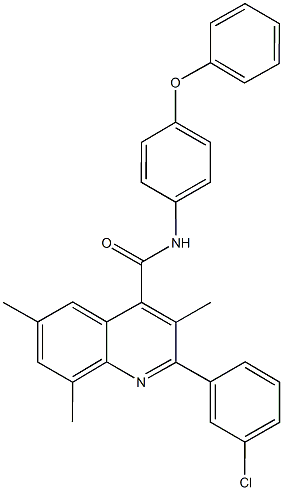 2-(3-chlorophenyl)-3,6,8-trimethyl-N-(4-phenoxyphenyl)-4-quinolinecarboxamide|