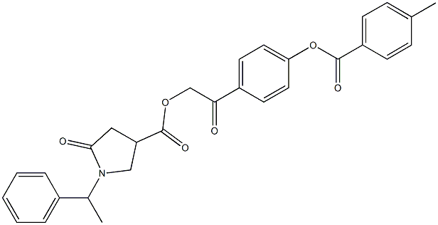 725275-89-8 2-{4-[(4-methylbenzoyl)oxy]phenyl}-2-oxoethyl 5-oxo-1-(1-phenylethyl)-3-pyrrolidinecarboxylate