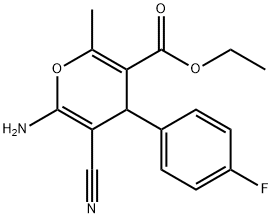 ethyl 6-amino-5-cyano-4-(4-fluorophenyl)-2-methyl-4H-pyran-3-carboxylate 结构式