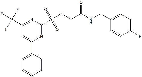 N-(4-fluorobenzyl)-3-{[4-phenyl-6-(trifluoromethyl)-2-pyrimidinyl]sulfonyl}propanamide,725694-77-9,结构式