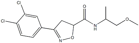 3-(3,4-dichlorophenyl)-N-(2-methoxy-1-methylethyl)-4,5-dihydro-5-isoxazolecarboxamide Struktur