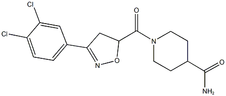 1-{[3-(3,4-dichlorophenyl)-4,5-dihydro-5-isoxazolyl]carbonyl}-4-piperidinecarboxamide Structure
