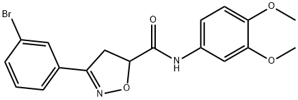 3-(3-bromophenyl)-N-(3,4-dimethoxyphenyl)-4,5-dihydro-5-isoxazolecarboxamide Struktur