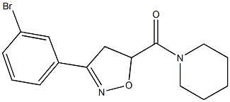 1-{[3-(3-bromophenyl)-4,5-dihydro-5-isoxazolyl]carbonyl}piperidine Structure