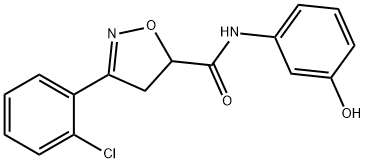 3-(2-chlorophenyl)-N-(3-hydroxyphenyl)-4,5-dihydro-5-isoxazolecarboxamide 结构式
