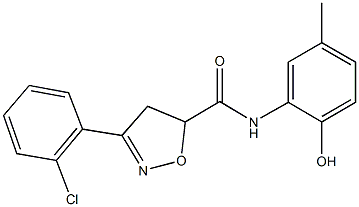 3-(2-chlorophenyl)-N-(2-hydroxy-5-methylphenyl)-4,5-dihydro-5-isoxazolecarboxamide Structure