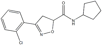 3-(2-chlorophenyl)-N-cyclopentyl-4,5-dihydro-5-isoxazolecarboxamide,725697-25-6,结构式