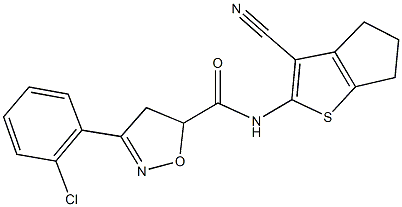 3-(2-chlorophenyl)-N-(3-cyano-5,6-dihydro-4H-cyclopenta[b]thien-2-yl)-4,5-dihydro-5-isoxazolecarboxamide 结构式