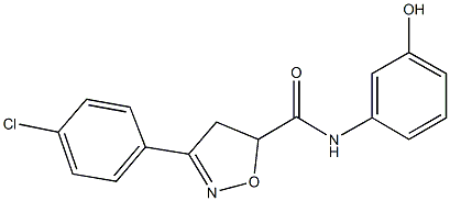 3-(4-chlorophenyl)-N-(3-hydroxyphenyl)-4,5-dihydro-5-isoxazolecarboxamide Structure