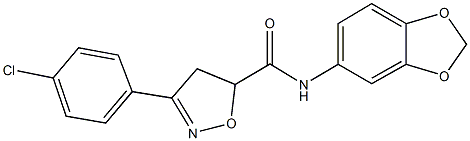 N-(1,3-benzodioxol-5-yl)-3-(4-chlorophenyl)-4,5-dihydro-5-isoxazolecarboxamide Structure