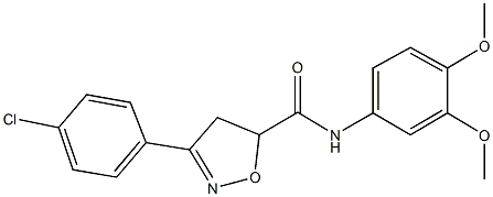 3-(4-chlorophenyl)-N-(3,4-dimethoxyphenyl)-4,5-dihydro-5-isoxazolecarboxamide Struktur