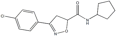 3-(4-chlorophenyl)-N-cyclopentyl-4,5-dihydro-5-isoxazolecarboxamide 化学構造式