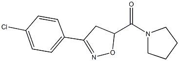 3-(4-chlorophenyl)-5-(1-pyrrolidinylcarbonyl)-4,5-dihydroisoxazole,725697-51-8,结构式