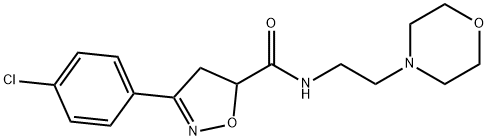 3-(4-chlorophenyl)-N-[2-(4-morpholinyl)ethyl]-4,5-dihydro-5-isoxazolecarboxamide 化学構造式