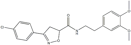 3-(4-chlorophenyl)-N-[2-(3,4-dimethoxyphenyl)ethyl]-4,5-dihydro-5-isoxazolecarboxamide,725697-58-5,结构式