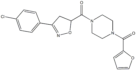 1-{[3-(4-chlorophenyl)-4,5-dihydro-5-isoxazolyl]carbonyl}-4-(2-furoyl)piperazine|