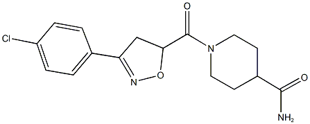 1-{[3-(4-chlorophenyl)-4,5-dihydro-5-isoxazolyl]carbonyl}-4-piperidinecarboxamide Structure