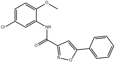 N-(5-chloro-2-methoxyphenyl)-5-phenyl-3-isoxazolecarboxamide 化学構造式